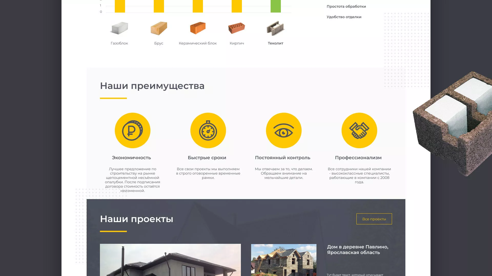 Создание сайта для строительной компании «ЭКОДОМ» в Тайшете